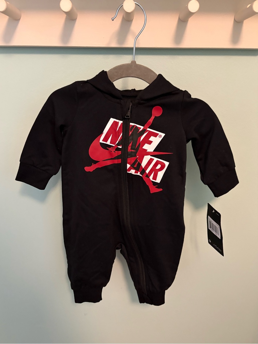 Nike Air Jordon Black & Red Baby One-Piece Hoodie